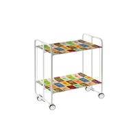 DON HIERRO - Carrito auxiliar plegable BAUHAUS con ruedas - Armazón metálico blanco, 2 niveles, 4 posiciones ajustables-20