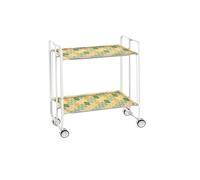 DON HIERRO - Carrito auxiliar plegable BAUHAUS con ruedas - Armazón metálico blanco, 2 niveles, 4 posiciones ajustables-90