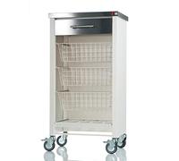 DON HIERRO - Carro de cocina con ruedas, verdulero CHELSEA, encimera en Acero Inoxidable-Blanco