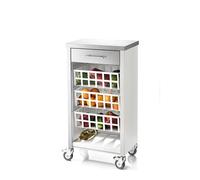 DON HIERRO - Carrito de cocina, Verdulero con encimera en Acero Inoxidable, MOHER-Blanco