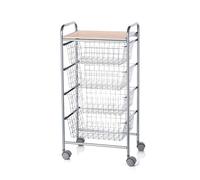 DON HIERRO - Carrito verdulero Beech, 4 cestas de Gran Capacidad, Gris Aluminio - Haya-