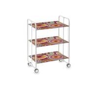 DON HIERRO Carro de cocina plegable blanco con ruedas Bauhaus 3 estantes