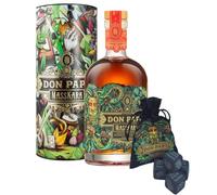 DON PAPA Rhum Masskara Edición Limitada Coleccionista, 70cl, 40% Alcohol, con Estuche Tubo y 4 Piedras para Whisky