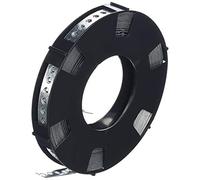 Don Quichotte 900927 Cinta Perforada de 12 mm galvanizada, 10 Metros en un Rollo en Caja de plástico, Acero, Typ: 12x0,75