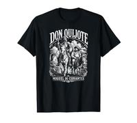 Don Quijote de la Mancha Miguel de Cervantes Xilografía Camiseta gráfica económica