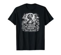 Don Quijote El Sueño Imposible Xilografiado Blanco Print Camiseta gráfica económica
