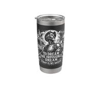 Don Quijote El Sueño Imposible Xilografiado Blanco Print Vaso térmico de acero inoxidable de doble pared