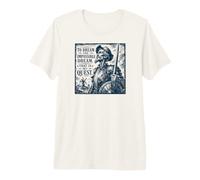 Don Quijote El Sueño Imposible Xilografiado Estampado Marino Camiseta Premium