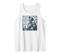 Don Quijote El Sueño Imposible Xilografiado Estampado Marino Camiseta sin Mangas