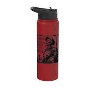 Don Quijote El Sueño Imposible Xilografiado Negro Print Stainless Steel Insulated Water Bottle