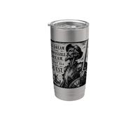 Don Quijote El Sueño Imposible Xilografiado Negro Print Vaso térmico de acero inoxidable de doble pared