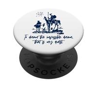 Don Quijote To Dream Impossible That Is My Quest Navy Print PopSockets PopGrip Adhesivo