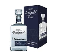 Don Ramón - Tequila Platinium Plata Cristalino 100% Agave Azul - Botella 700 ml - Doble destilación en alambique de acero - Aroma fresco y cítrico
