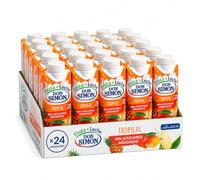 Don Simón Fruta + Leche Tropical Sin Azúcares Añadidos 24x330ml | Piña, Uva, Mango, Manzana y Leche Desnatada | Rico en Vitaminas A, C y E | Formato Ahorro