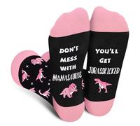DON’T MESS WITH MAMASAURUS Calcetines Divertidos Dinosaurio para Mujer Madre-Regalos Originales Graciosos Dia de la Madre Navidad Cumpleaños San Valentin Pascua para Mama Esposa Amigas-Socks Women