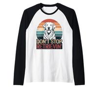 Don´t Stop Recuperando Golden Retriever Dog Retro Vintage Camiseta Manga Raglan