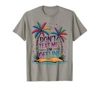 Don’t Text Me I’m Offline Summer Palms Colourful Beach Camiseta