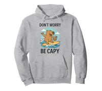 Don’t Worry Be Capy Cute Funny Capybara Surfing Beach Summer Sudadera con Capucha