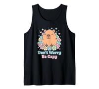 Don’t Worry Be Capy Divertido Lindo Animal Amante Capibara Camiseta sin Mangas