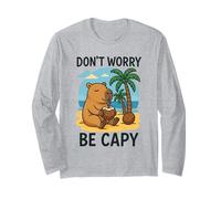 Don’t Worry Be Capy Funny Capybara Drinking Coconut by Beach Manga Larga