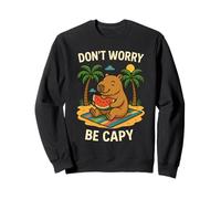 Don’t Worry Be Capy Funny Capybara Eating Watermelon Summer Sudadera