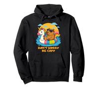 Don’t Worry Be Capy Funny Capybara Float Unicorn Summer Sudadera con Capucha
