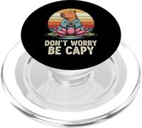 Don"t Worry Be Capy Funny Capybara Love Yoga Verano Retro PopSockets PopGrip para MagSafe