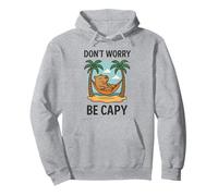Don’t Worry Be Capy Funny Sleepy Capybara Coconut Tree Beach Sudadera con Capucha