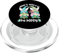Don`t Worry Be Hoppy with Cute Bunny Ears and Easter GNOME PopSockets PopGrip para MagSafe