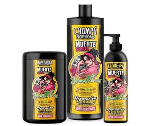 Dona Flora Muerte Súbita Pack 3 | Champú 1000ml + Mascarilla 1000ml + Leave-in 500ml | Reparación Cabello Dañado | Aceite de Batana, Karité y Aloe Vera