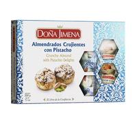 DOÑA JIMENA - Almendrados Crujientes con Pistacho, 200 g, Textura Crujiente con Pistacho y Almendra Tostada, Envasados Individualmente, Dulce Tradicional Español, Calidad Suprema