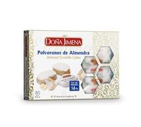 DOÑA JIMENA - Cesta de Navidad, Estuche de Polvorones Elaborados con Harina de Trigo y Tostada, Típico Dulce Andaluz, Calidad Suprema, Estuche de Polvorones Artesanales, Almendra, 250 Gramos
