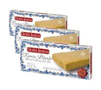 DOÑA JIMENA - Turrón Blando con Miel y Almendras, Textura Cremosa, Dulce Navideño de Receta Artesanal Calidad Extra, Turrón tradicional Sin Gluten 150 G (Paquete de 3)