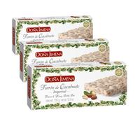 Doña Jimena - Turrón de Cacahuete Elaborado com Cacahuete y Miel, Textura Crujiente, Típico Dulce Navideño Pre-cortado para Fácil Consumo, Turrón Tradicional Sin Gluten, Almendra, 150 Gramos