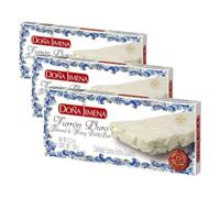 DOÑA JIMENA - Turrón Duro Extra con Almendra Miel y Clara de Huevo, Textura Crujiente, Típico Dulce Navideño Calidad Suprema Sin Gluten, Turrón Tradicional 150G (Paquete de 3)