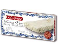 DOÑA JIMENA - Turrón Duro Extra con Almendra Miel y Clara de Huevo, Textura Crujiente, Típico Dulce Navideño Calidad Suprema Sin Gluten, Turrón Tradicional 150G