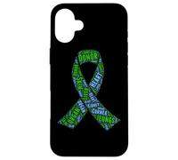 Donación de sobreviviente de trasplante de Cinta de Donante de órganos Verdes Carcasa para iPhone 16 Plus