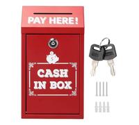 Donaciones Con Cerradura - Montaje Pared Alcancía - 25cm Colecta Metal | Seguridad Llave Para Hogar Oficina Mostrador Recaudación Fondos Buzón Votos Organizador