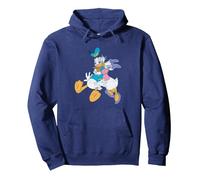 Donald Duck Daisy Kiss Sudadera con Capucha, Unisex para adultos, Azul Marino, XXL