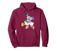 Donald Duck Daisy Kiss Sudadera con Capucha, Unisex para adultos, Granate, XL