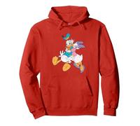 Donald Duck Daisy Kiss Sudadera con Capucha, Unisex para adultos, Rojo, S