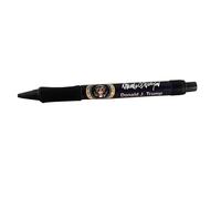 Donald J. Trump Presidential Signature - Bolígrafo retráctil estilo clic - 45th & 47th President, azul marino y negro con agarre de goma con sello de firma y presidencial