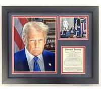 Donald Trump | 45º presidente de Estados Unidos | Fotos enmarcadas de 30,5 x 38,1 cm con doble estera (retrato del segundo término)
