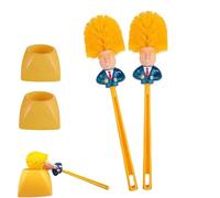 Donald Trump Cepillos de WC con soporte novedad creativo cepillo de inodoro divertido cepillo de limpieza de plástico herramientas de limpieza de baño novedad divertido cepillo de inodoro (2 unids)