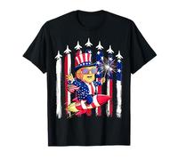 Donald TRUMP: Feliz 4 de julio para los patriotas, bandera estadounidense Camiseta