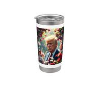 Donald Trump Impresionismo Arte Movimiento Retrato Vaso térmico de acero inoxidable de doble pared