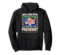 Donald Trump Ugly Christmas Sweater Presidente Elección 2024 Sudadera con Capucha