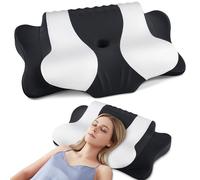 DONAMA Almohada Cervical，Almohada Cervical de Espuma Viscoelástica con Doble Altura，Almohadas Ergonómico para Dormir de Lado, Boca Arriba y Boca Abajo