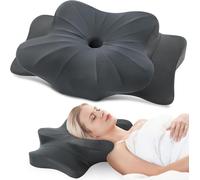 DONAMA Almohada Cervical, Almohada Ergonómica Memoria, Almohada Cervicales y Cuello para Daormir Boca Arriba, Boca Abajo y de Lado, 63x38x9/14 cm, Gris Oscuro