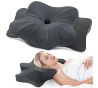 DONAMA Almohada Cervical, Almohada Ergonómica Memoria para Soporte de Cabeza/Cuello, Almohada Cervicales y Cuello Adecuado para Daormir Boca Arriba, Boca Abajo y de Lado, 63x38x9/14 cm, Gris Oscuro